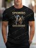 SPIONIRO GOLUBIRO Herren Detektiv Grafik T-Shirt Schwarz Lässiges Kurzarm Rundhals-T-Shirt mit SPIONIRO GOLUBIRO Letter Print