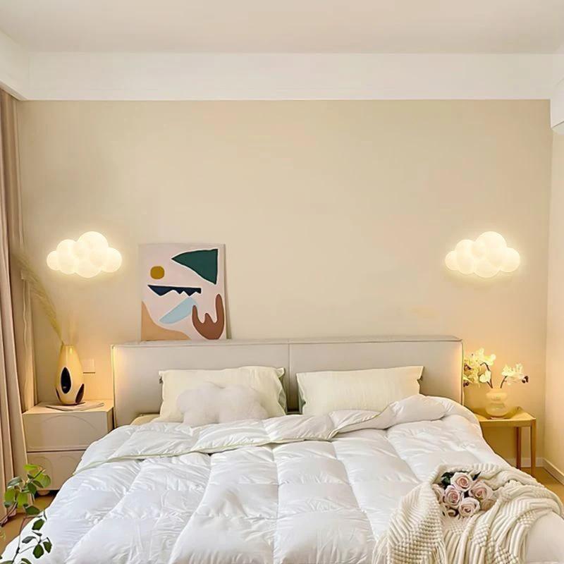Nordic Creative White Clouds Sconce Wall Lamp Applicable To Room Decor Bedroom Decoration Bedside LED Lights Interior Lighting