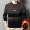 Men's Long Sleeves In The Elderly Warm Dad Pullover Casual Knitted Sweater