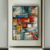 Large Handmade Textured Oil Painting On Canvas Modern Abstract POP Geometry Wall Art Picture For Living Room Bedroom Room Decor