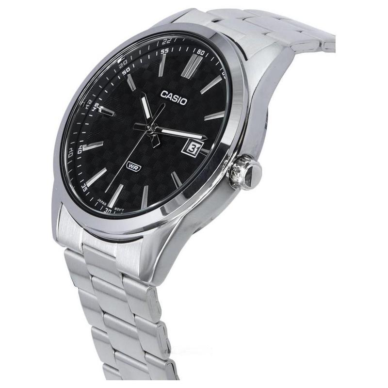 Casio Classic Fashion Trend Quartz Movement Stainless Steel Strap Japanese and Korean Watch Men's Watch Black Dial MTP-VD03D-1A