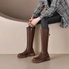 Fat Mm Big Tube Circumference Brown Knight Boots Women's Elastic Boots Thick Leg High Boots Thick Sole Boots Large Size Women's Boots