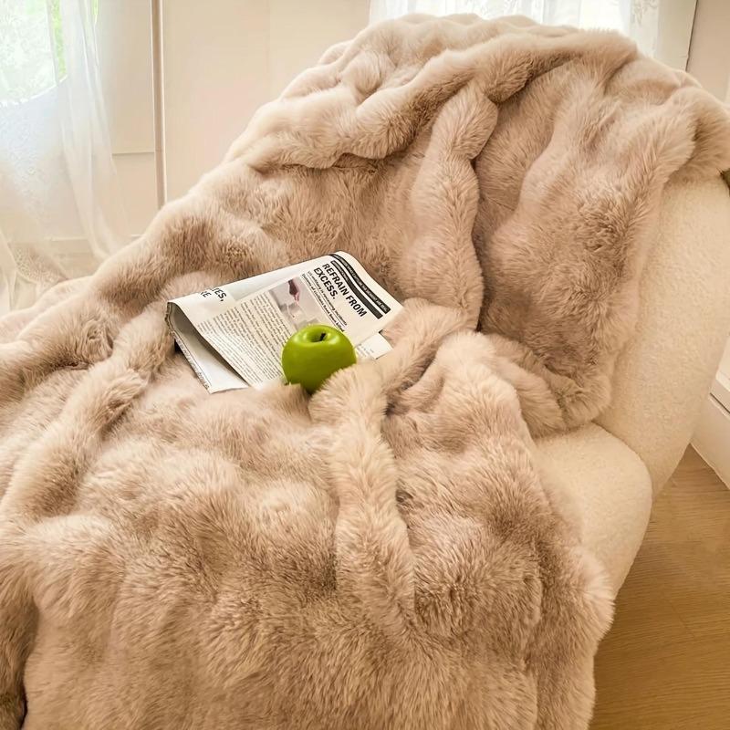 Bubble Plüsch Doppelseitige Decke - Superweicher Dicker Fleece Überwurf für Studentenwohnheim Büro Nickerchen Sofabezug Bett & Wohnzimmer Wärme