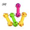 Dog Squeaker Toy Dumbbell Squeaky Chew Raised Texture Teething Teeth Cleaning for Puppy Dogs Interactive Play Wear-resistant