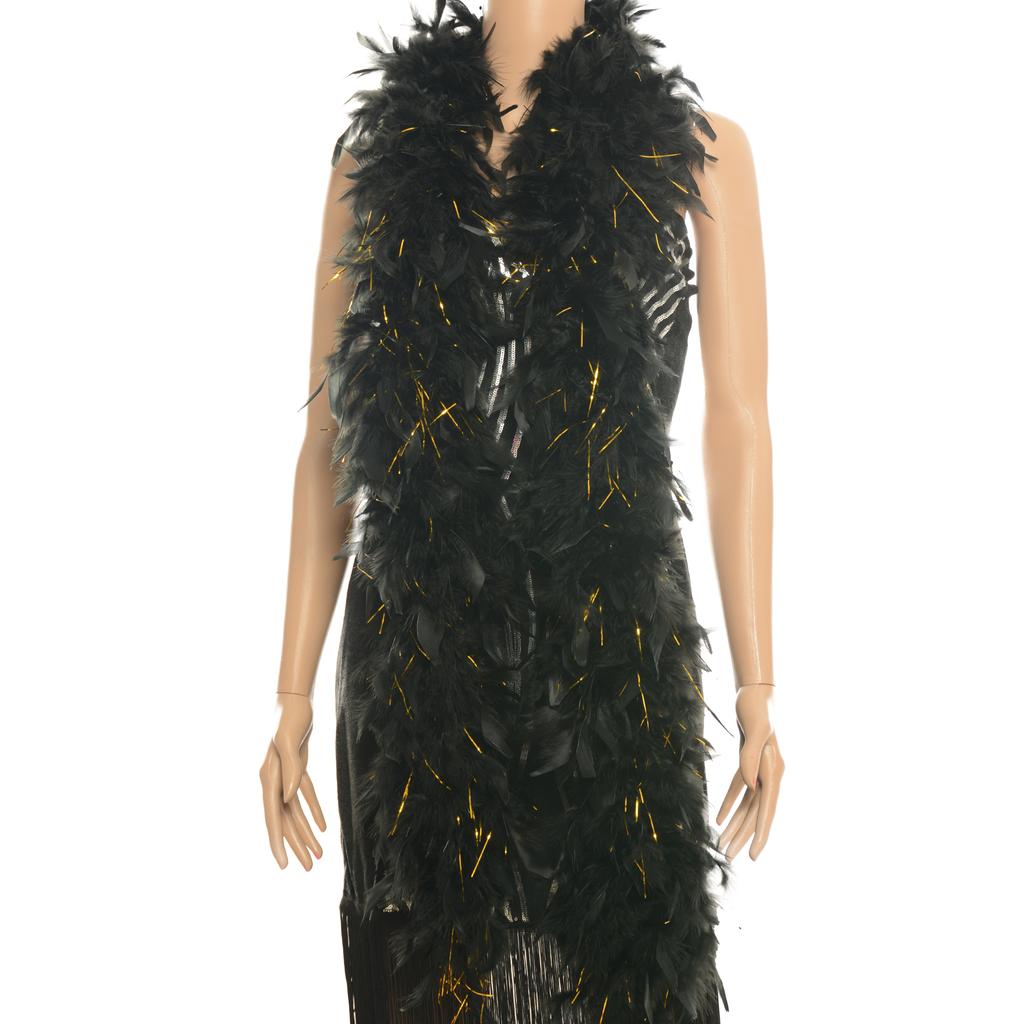 1Pc 2 Yards 85 Grams Turkey Chandelle Feather Boa For Diy Craft,Party Dancing Dress Up, Halloween Decoration