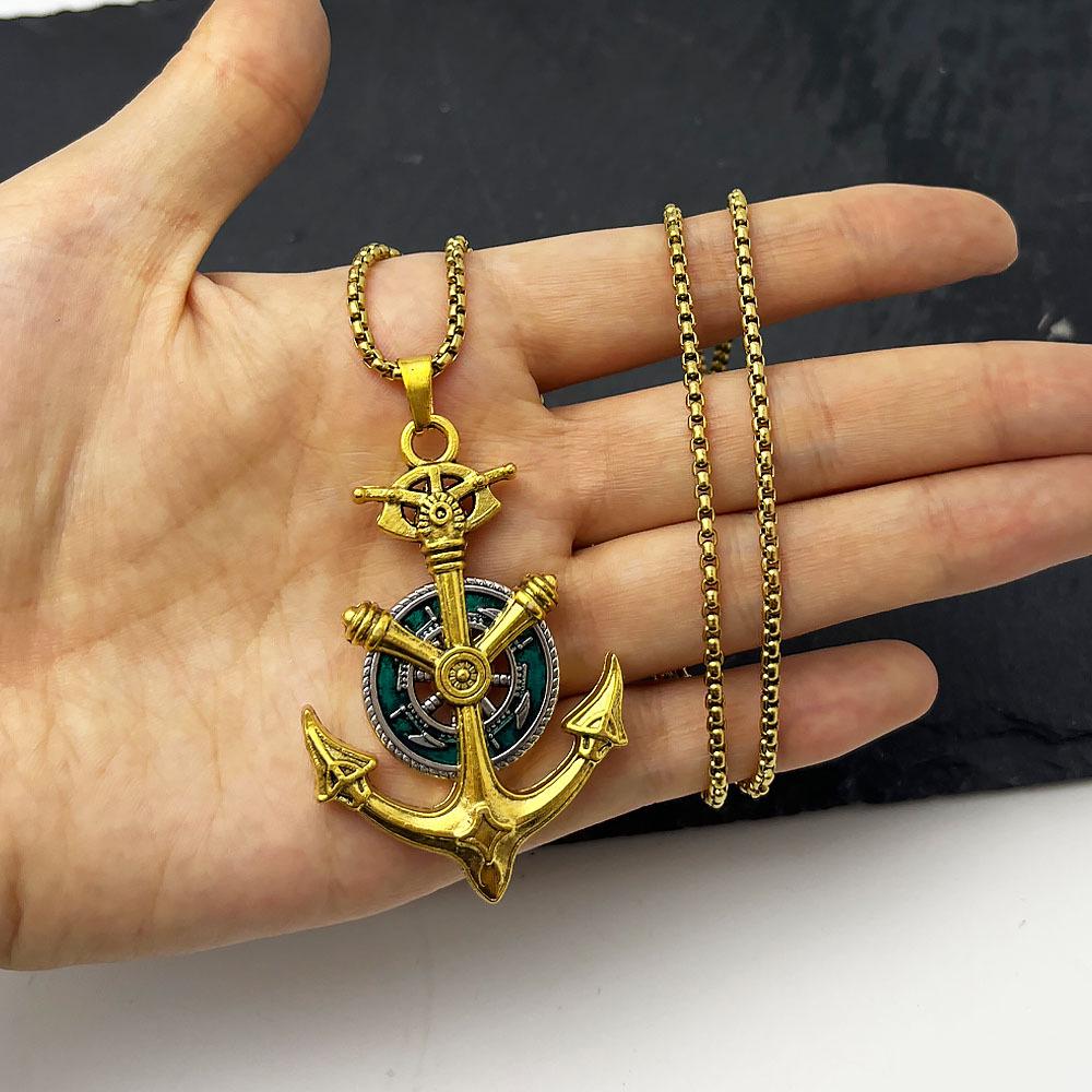 Retro European & American Hip Hop Anchor Necklace - Men's Sweater Chain, Medieval Style Accessories