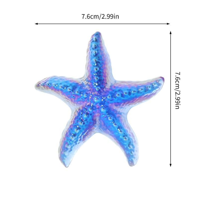 Figurine Decorazioni Stella Marina in Vetro Ornamento Animali Marini di Cristallo per Decorazioni Acquario Statua Stella Marina in Vetro Oggetti da Collezione Regalo