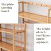 4-Tier Bamboo Bookshelf Multi-Function Storage Shelves Reusable Free-Standing Display Rack for Bathroom Kitchen Living Room