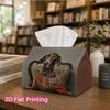 1pc, 2D Flat Printing, Tissue Box with Dog Pattern In Military Uniform Printed Tissue Box, Suitable for Bathrooms, Living Rooms, Bedrooms, Dressing Ta