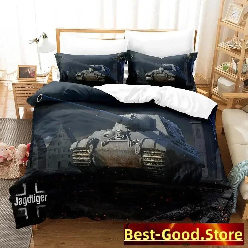 Top 2023 Game World Of Tanks Bedding Set Single Twin Full Queen King Size Bed Set Adult Kid Bedroom Duvetcover Sets