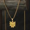 Kinitial Stainless Steel Runic Tribal Vampire Bat With Moon Men Necklace Punk Jewelry Pendant Necklace