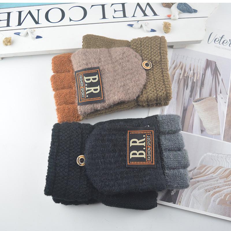 New Men's Half Finger Flip Gloves