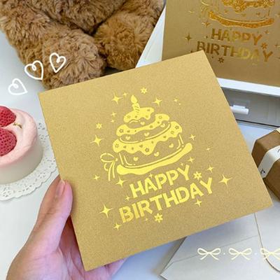 Folding 3D Birthday Card with Envelope Postcard Happy Birthday Card Colorful Surprise Pop-Up Greeting Card Party Supplies