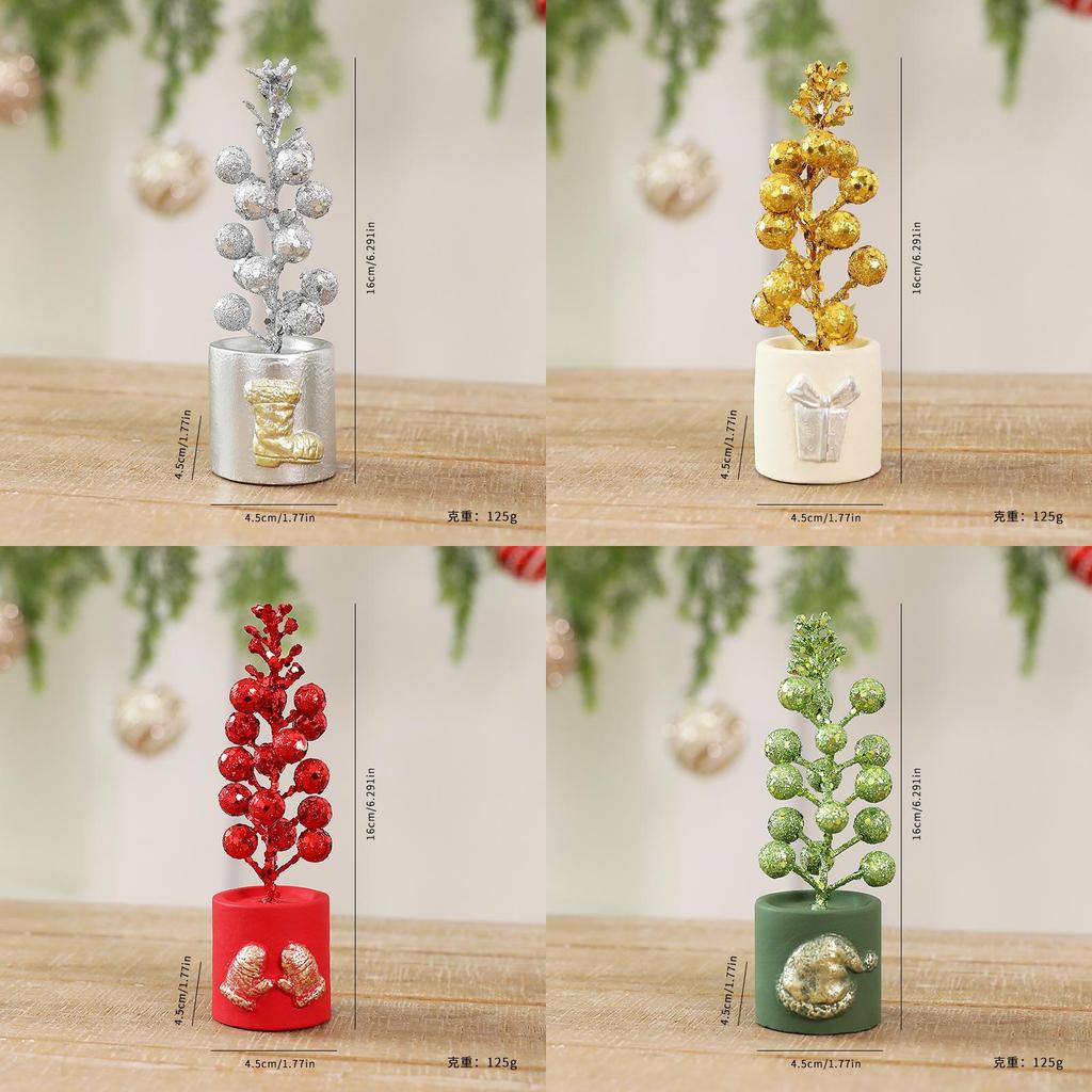 Christmas Fruit Potted Ornament With Classic Style For Indoor Desktop Scene Decoration
