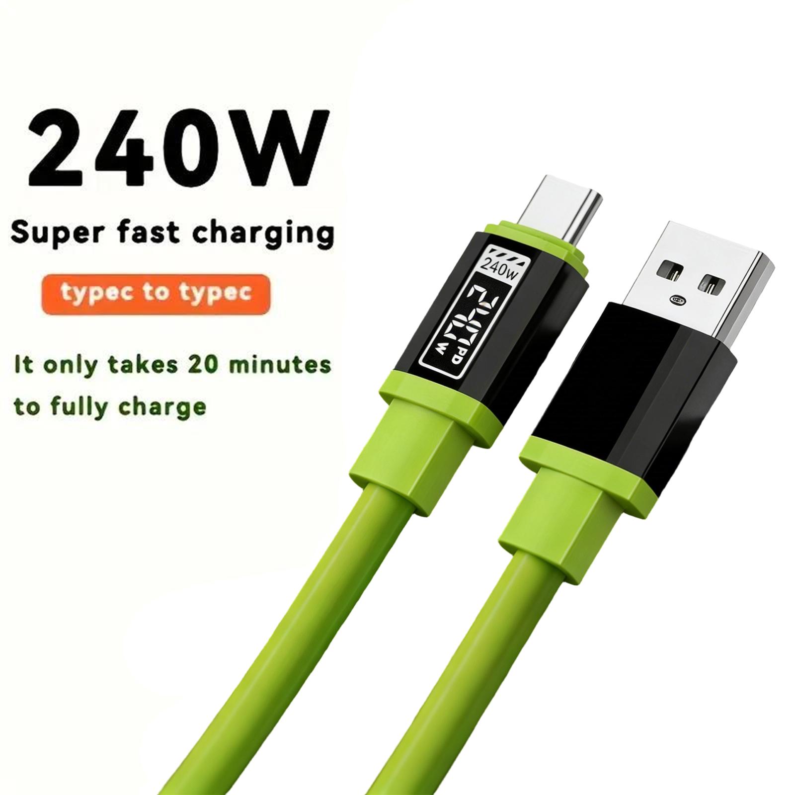 

240 В Цифровий Кабель для Даних Розумна Швидка Зарядка Високопотужна Швидка Зарядка Кабель для Зарядки A зелений