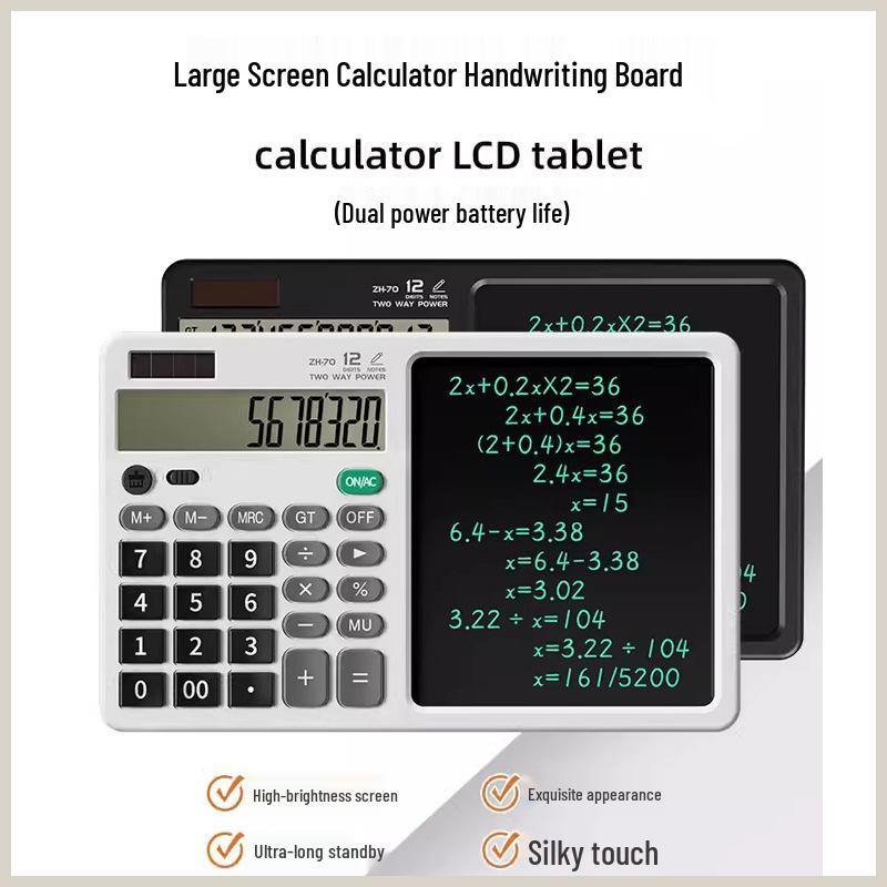 Dual Power Solar Business Calculator with Handwriting Board - Large Screen & Voice Feature