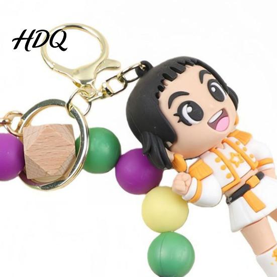 Attractive Kids Keychain Pendant Anime Doll Charm Beads Bracelet Key Companion Chain Party Favor