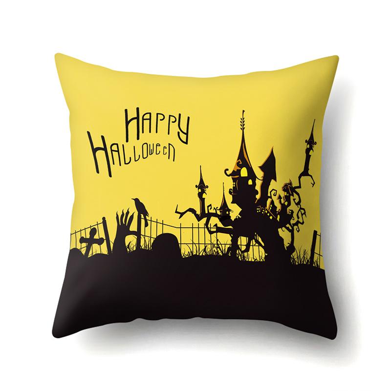Halloween Polyester Pillow Case Car Waist Pillow Pumpkin Sofa Cushion Cover Office Living Room Pillow Case
