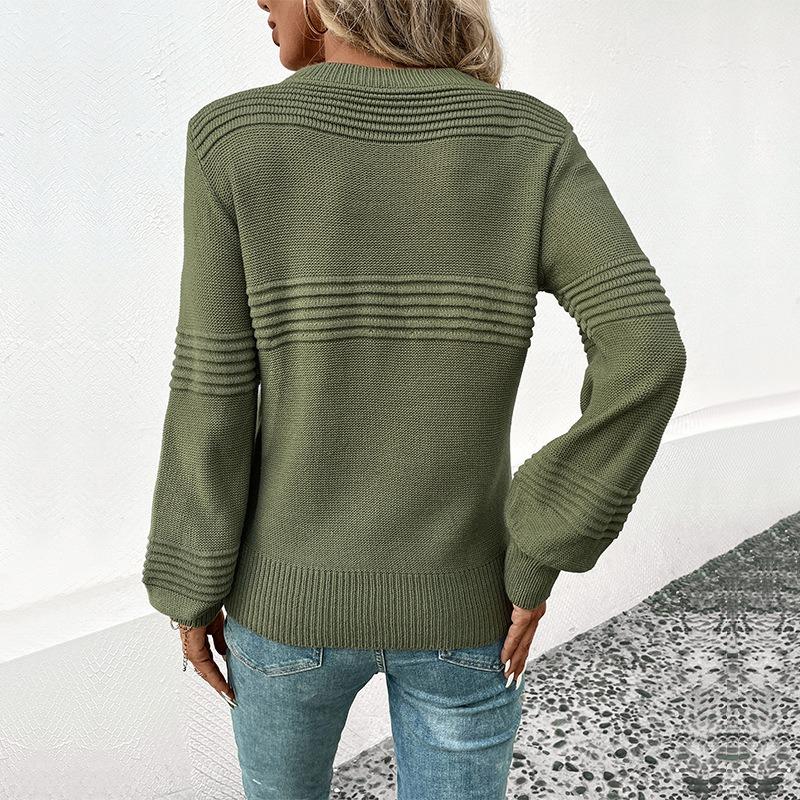 Autumn Long Sleeve Casual Pullover Women's Sweater Solid Round Neck Soft Warm Knitted Sweaters Women Winter Clothing Elegant Knitwears Tops 24705