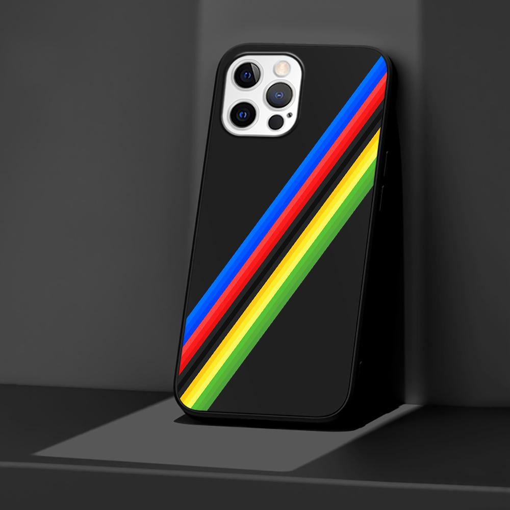 

Чехол для телефона Apple iPhone 14 11 13 Pro Max 12 Mini XR 7 8 + SE 2020 XS 6 6s Plus Sports Brand Stripes Silicone Black Cover iPhone 11