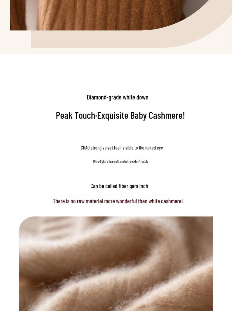 100% Pure Cashmere Women's Round Neck Ribbed Sweater
