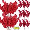 1/10Pcs Artificial Red Berries Branches Christmas Foam Holly Berry Stems DIY Garland Xmas Tree Decor New Year Party Decorations