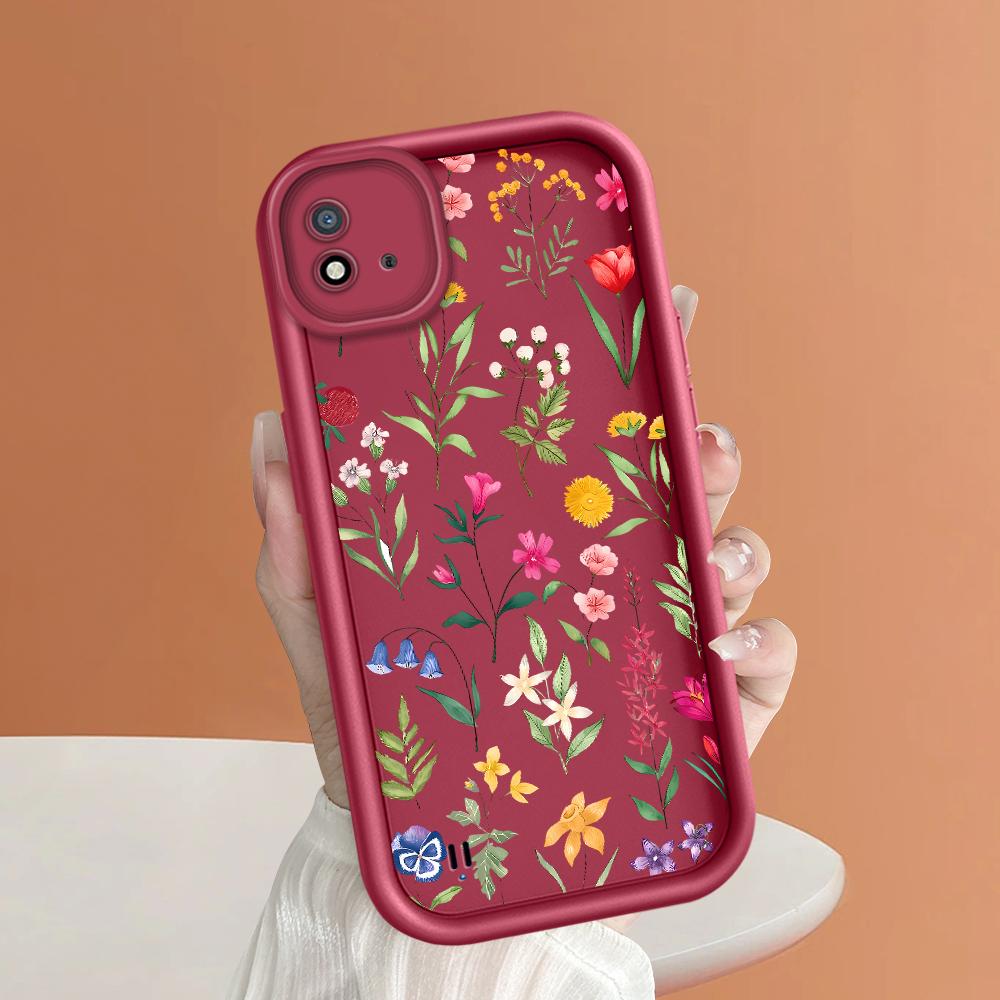 Soft Silicone Square Ladder Printing Pattern Phone Casing Full Cover Camera Shockproof Protection Rubber Case for OPPO Realme