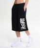Leijibi Giant Fit Wide Bermuda Sweatpants Big Logo Gym Wear Workout Shorts W (2 Colors)