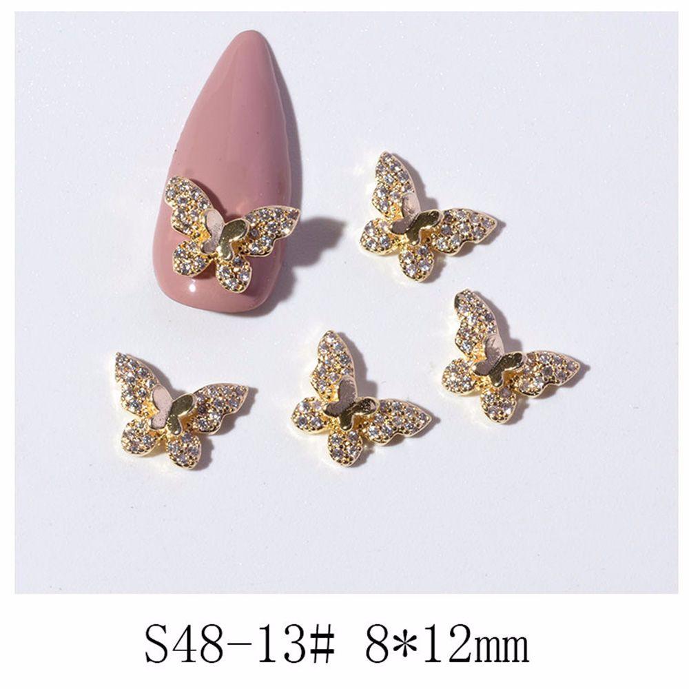 Pearl Crystal Butterfly Nail Jewelry Bow Nail Rhinestones Manicure Tools DIY Nail Art Decorations