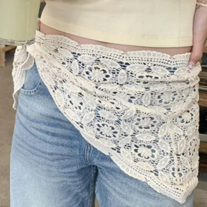 2026 Knitted Hollow Out Triangle Hair Scarf Headband Women Girls Knitted Flower Headbands Summer Travel Literary Photo Headwear