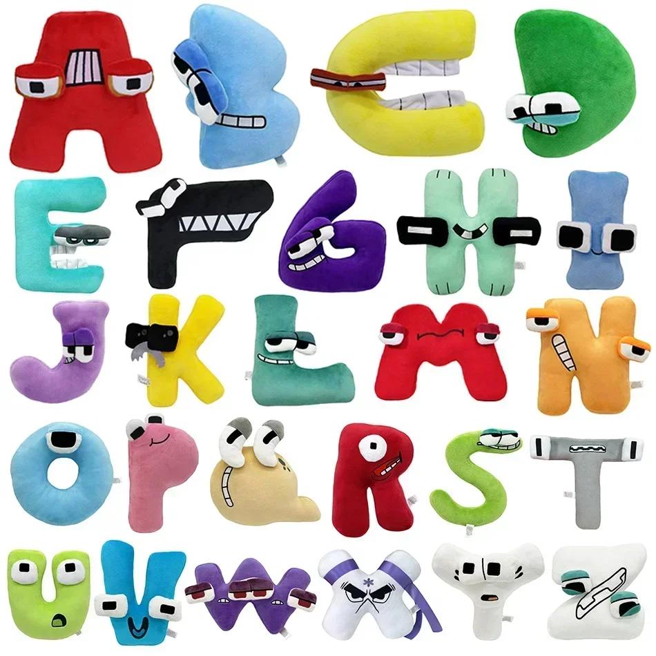 Alphabet Lore Plüschtiere Anime Puppe Kawaii 26 englische Buchstaben Stofftiere Kinder Aufklärung Montessori Plüschtier Puppe Geschenke