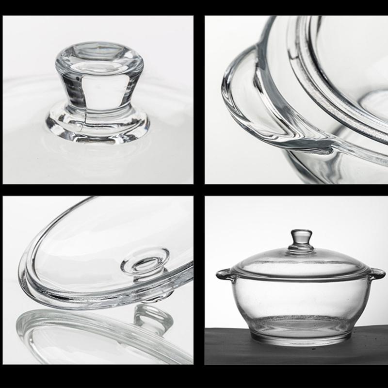 Clear Glass Casserole Bowl for Microwave Reheating, Soup Service, Porridge Serving, and Regular Kitchen Use Daily