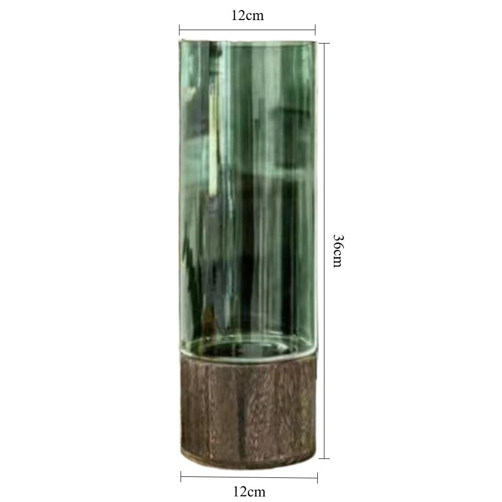 Minimalist Wooden Glass Vase for Hydroponic Plants Nordic Style Glass Vase Tabletop Floral Arrangement Home Decoration