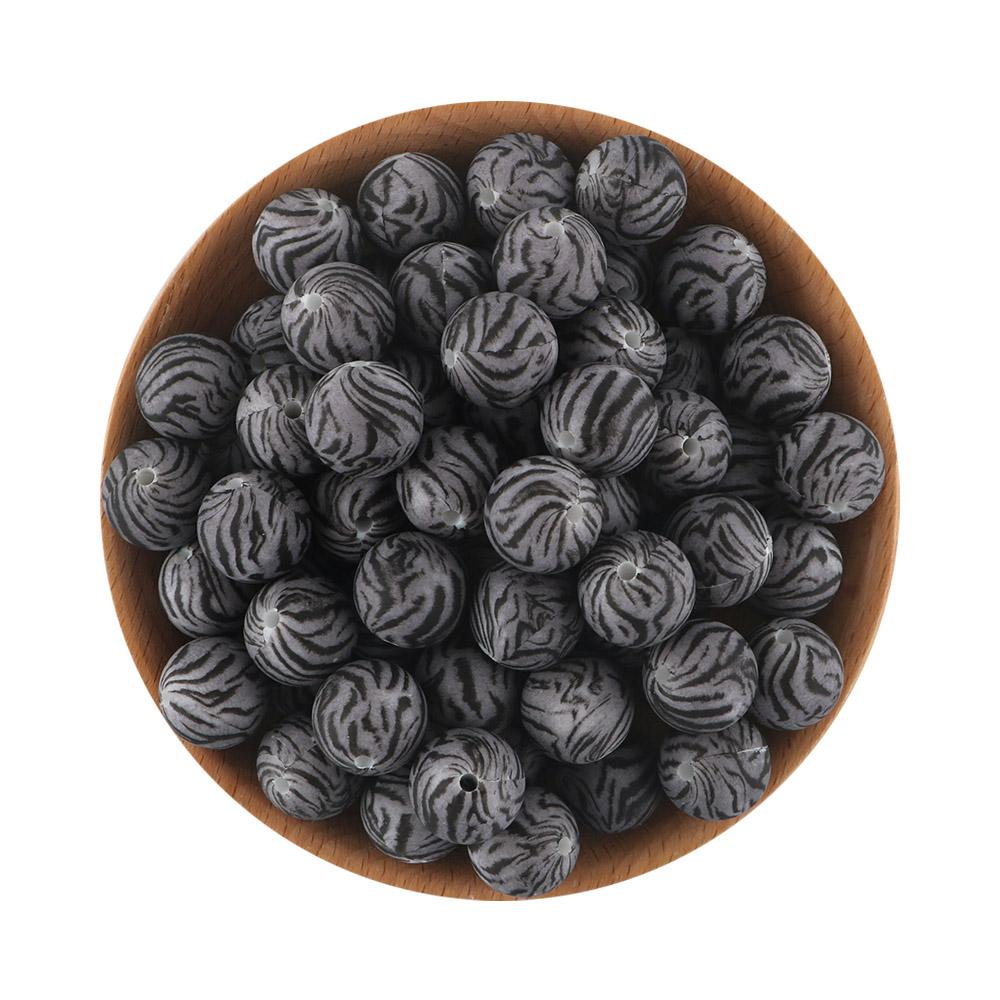 15MM Leopard Silicone Printed Beads 20pcs For Making DIY Jewelry Accessories Bracelet Necklace Making