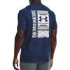 Under Armour Dopamine Round Neck Fitted Sports T-Shirt With Letter Logo Barcode Print Men Tops Blue 1370527-408