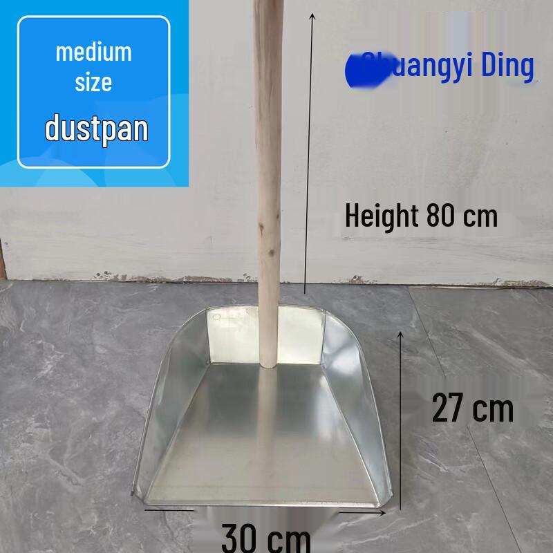 Chuang Yi Ding Classic Stainless Steel Dustpan with Wooden Handle