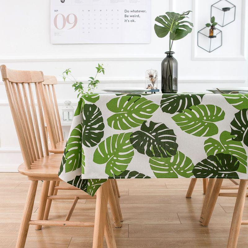 

Monstera Deliciosa Leaf Tablecloth Cotton Linen Fabric Scandinavian Internet Celebrity Modern Simple and Fresh Desk Coffee Table Dormitory Tablecloth Banana Leaf Tablecloth 40*60cm