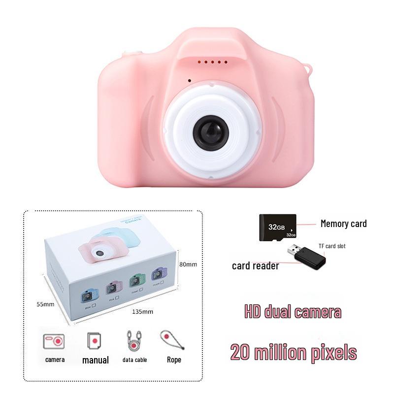 Çocuk HD Dijital Çizgi Film Kamera - Çocuklar İçin Mini Oyuncak Doğum Günü Hediyesi