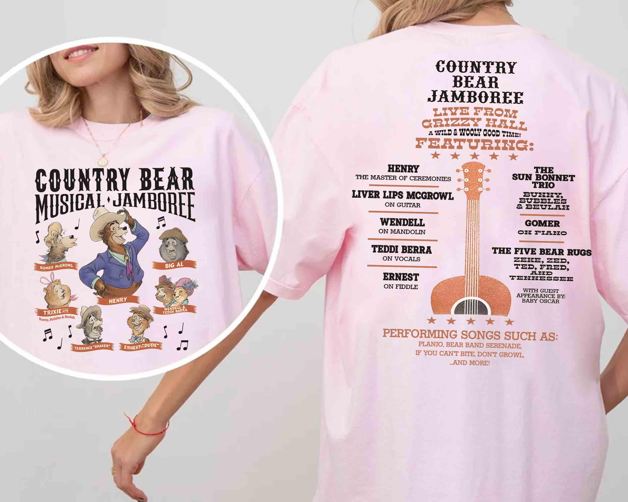Vintage Disney Country Bear Jamboree Musical Characters Group Tshirt Disney Country Bear Poster Tee S