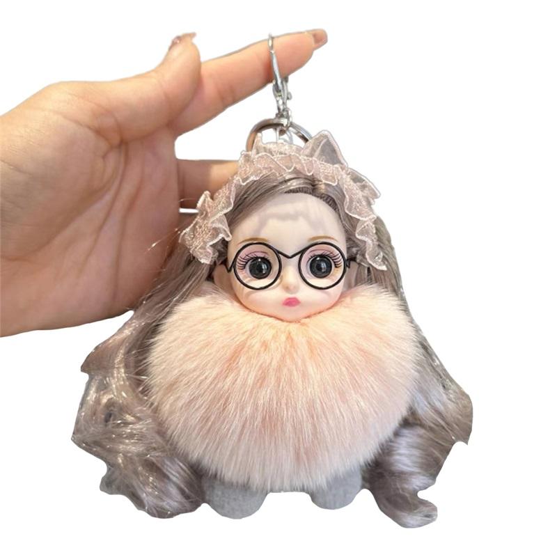 Stuffed Doll Keychain Cute Girl Portable Plush Toy Lightweight Keychain for Backpack infant Kids Girls Plush Animals