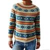 Dame Sweater Rund Hals Langærmet Patchwork Farve Pullover Toppe Løstsiddende Efterår Vinter Strik Toppe Strikvarer
