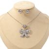 Bow Love Necklace Earrings Three-dimensional Suit Women's Collarbone Chain Fashion Jewelry