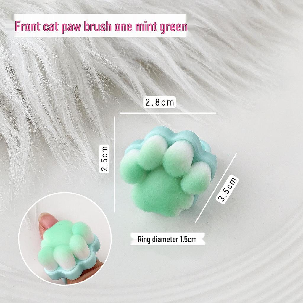 Cat Paw Pre-treatment Manicure Brush with Rear Edge Ring & Fine Soft Bristles for Dust Cleaning