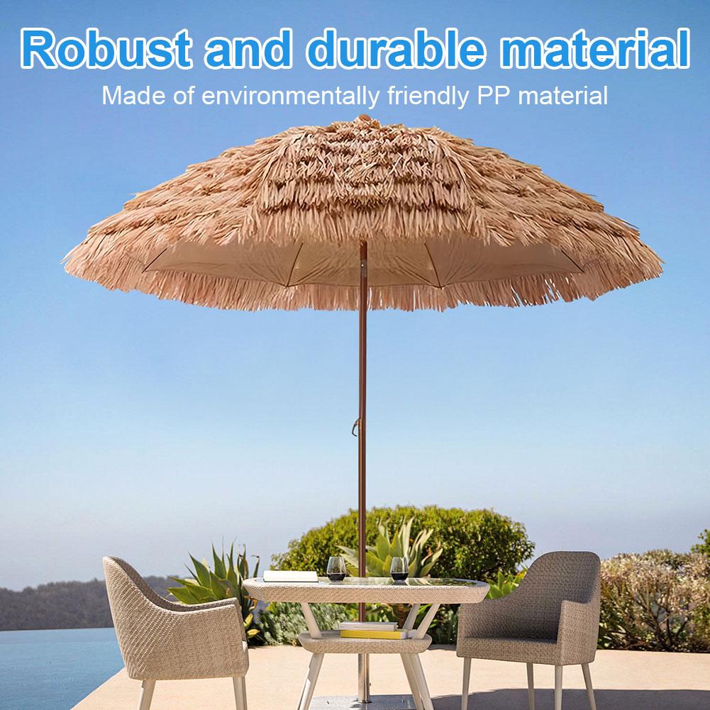 160cm Canopy Hawaiian Pool Patio Beach Umbrella Simulated Thatched Garden Parasol Umbrella for Outdoor Backyard Tiki Bar Decor
