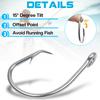 40Pcs/Box Saltwater Tuna Circle Hooks Stainless Steel Inline Big Game Circle Hooks Short Shank Saltwater 3X Strong Fishing Hooks