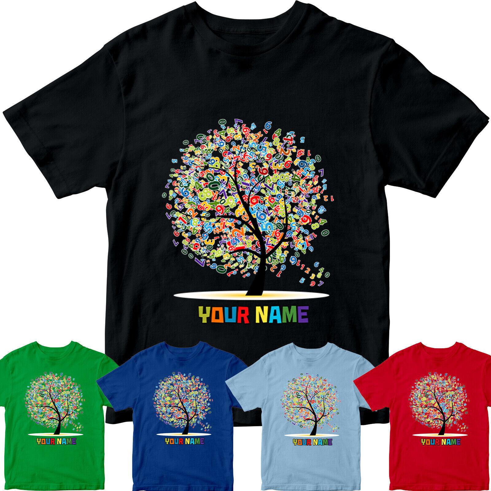 Personalised Tree Number Day 100% Cotton T-shirt Mens Tees Tops National Maths Day School Boys Girl Top#ND M