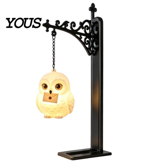 Nordic Style Home Decor Metal Magic Owl Hanging Bookend Lamp, Resin Animal LED Night Light, Vintage Iron Bracket Lamp Deer Bird Light for