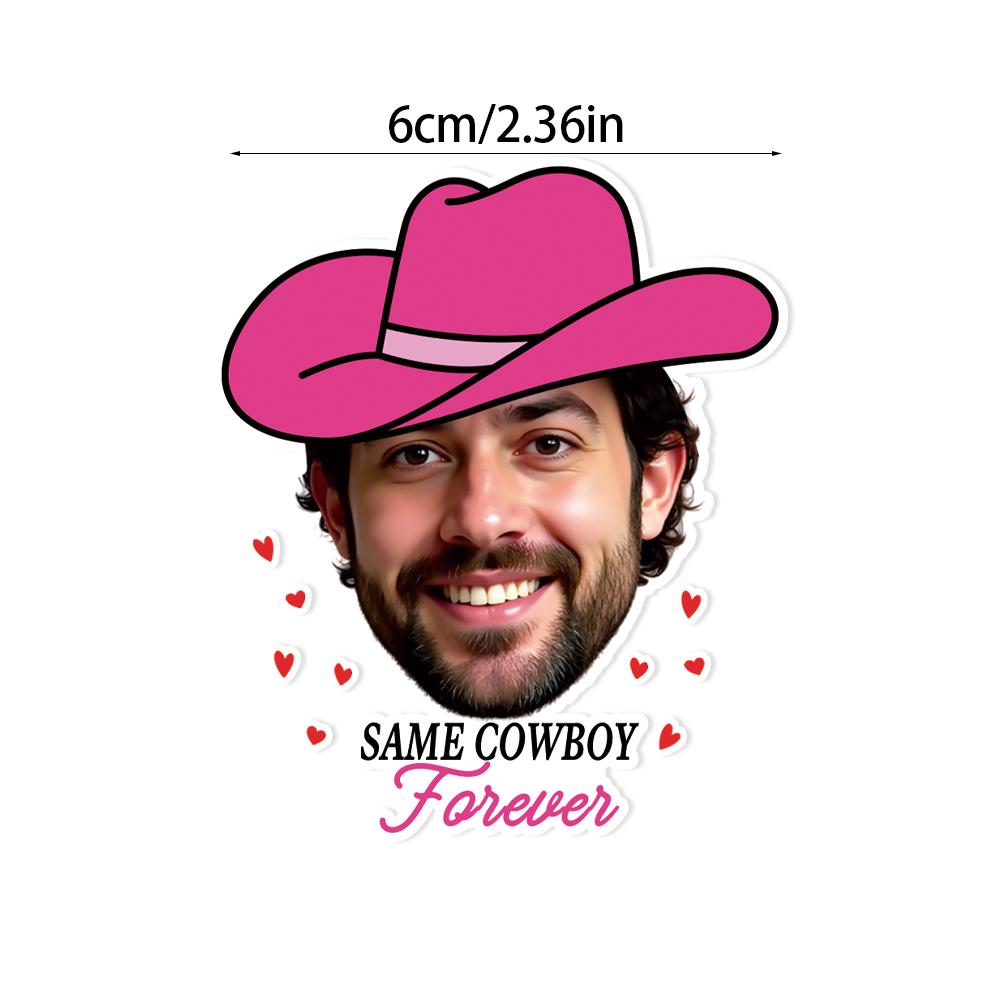 20pcs Custom Groom Face sticker Personalized Bachelorette Wine Cup Sticker Same Cowboy Forever photo Sticker Hen Party decor