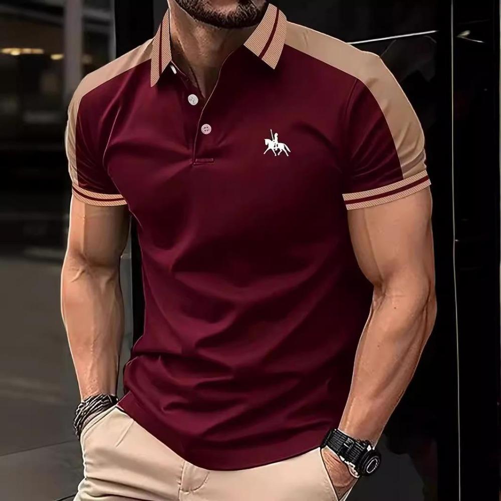 

Men s Casual Printed Lapel Short-Sleeve Polo Shirt XXXL армія зелений колір