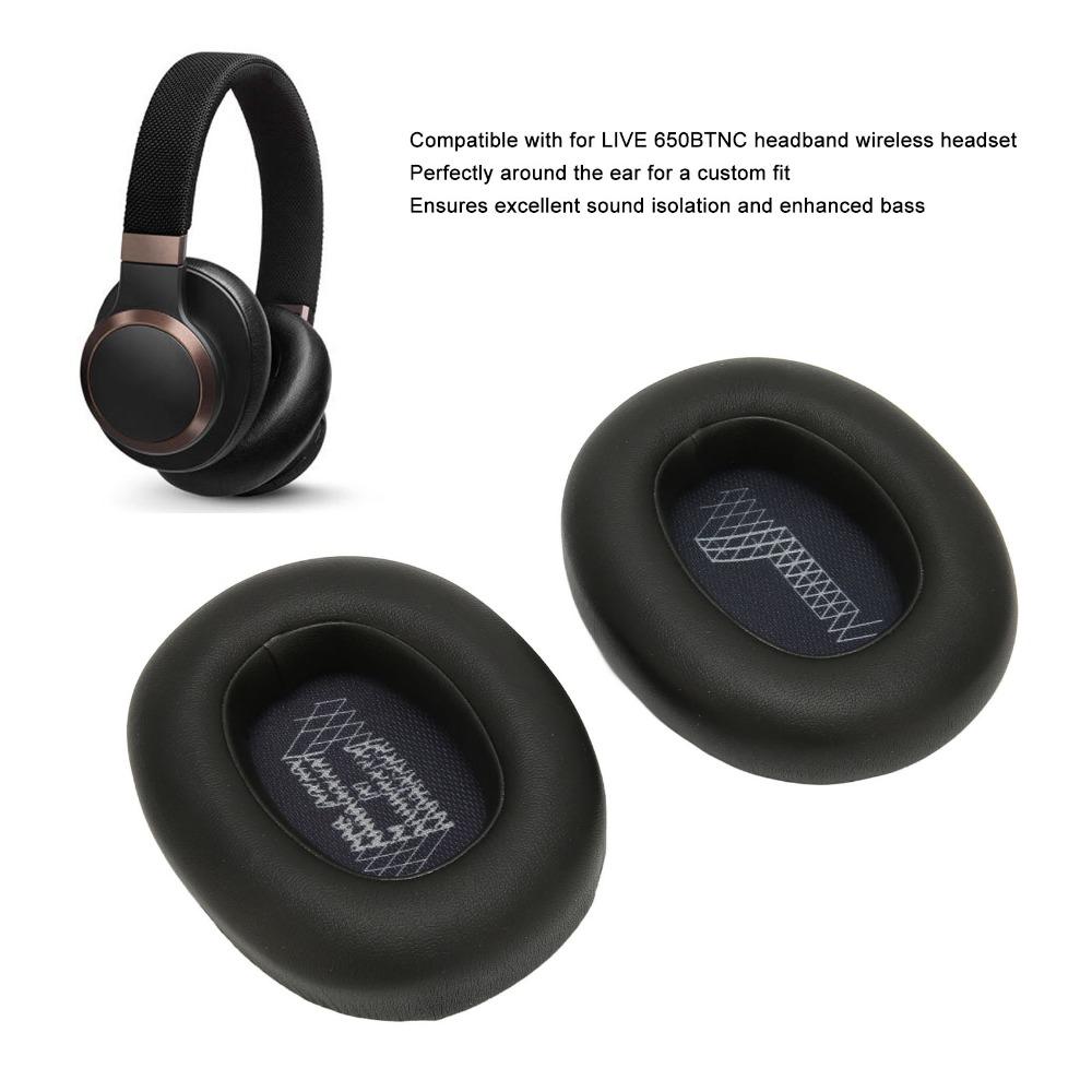 2PCS Leather Replacement Ear Pads Soft and Comfortable Ear Covers for LIVE 650BTNC Replacement Parts